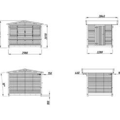 Chiosco Pieghevole in Legno 298x228x245 cm con Pavimento per Eventi