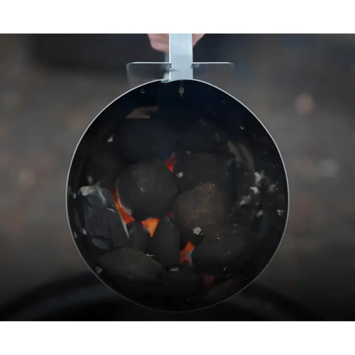 Ciminiera per Barbecue 19,5x19,5x30,5H cm Metallo Zincato Manico in PP