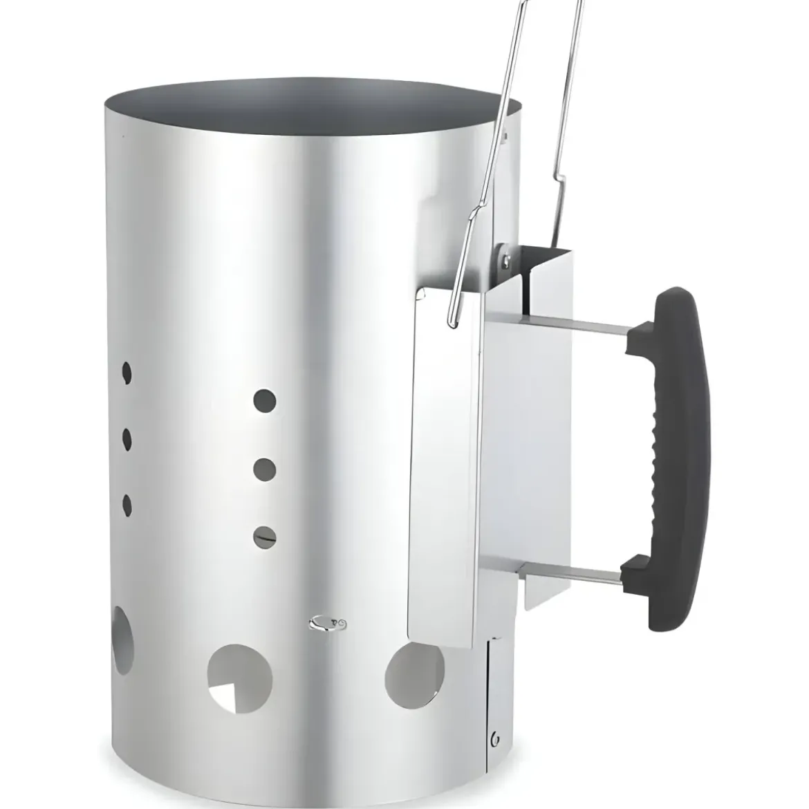 Ciminiera per Barbecue 19,5x19,5x30,5H cm Metallo Zincato Manico in PP