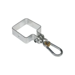 2 Collari Acciaio Zincato 9x9 cm per Altalena Bambini con Pali in Legno Quadrati