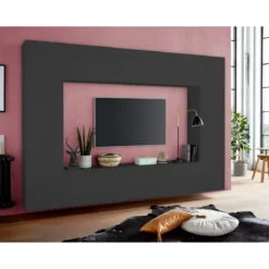 Colonna Armadio Multiuso Antracite Opaco 4 Ripiani 40x30x180 cm Moderno