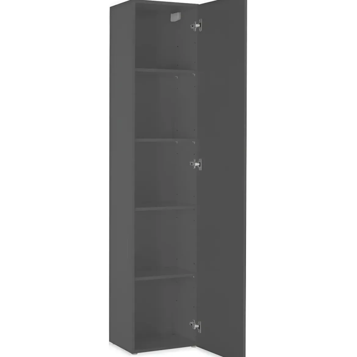 Colonna Armadio Multiuso Antracite Opaco 4 Ripiani 40x30x180 cm Moderno