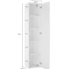 Colonna Armadio Multiuso Bianco Lucido 4 Ripiani 40x30x180 cm Moderno