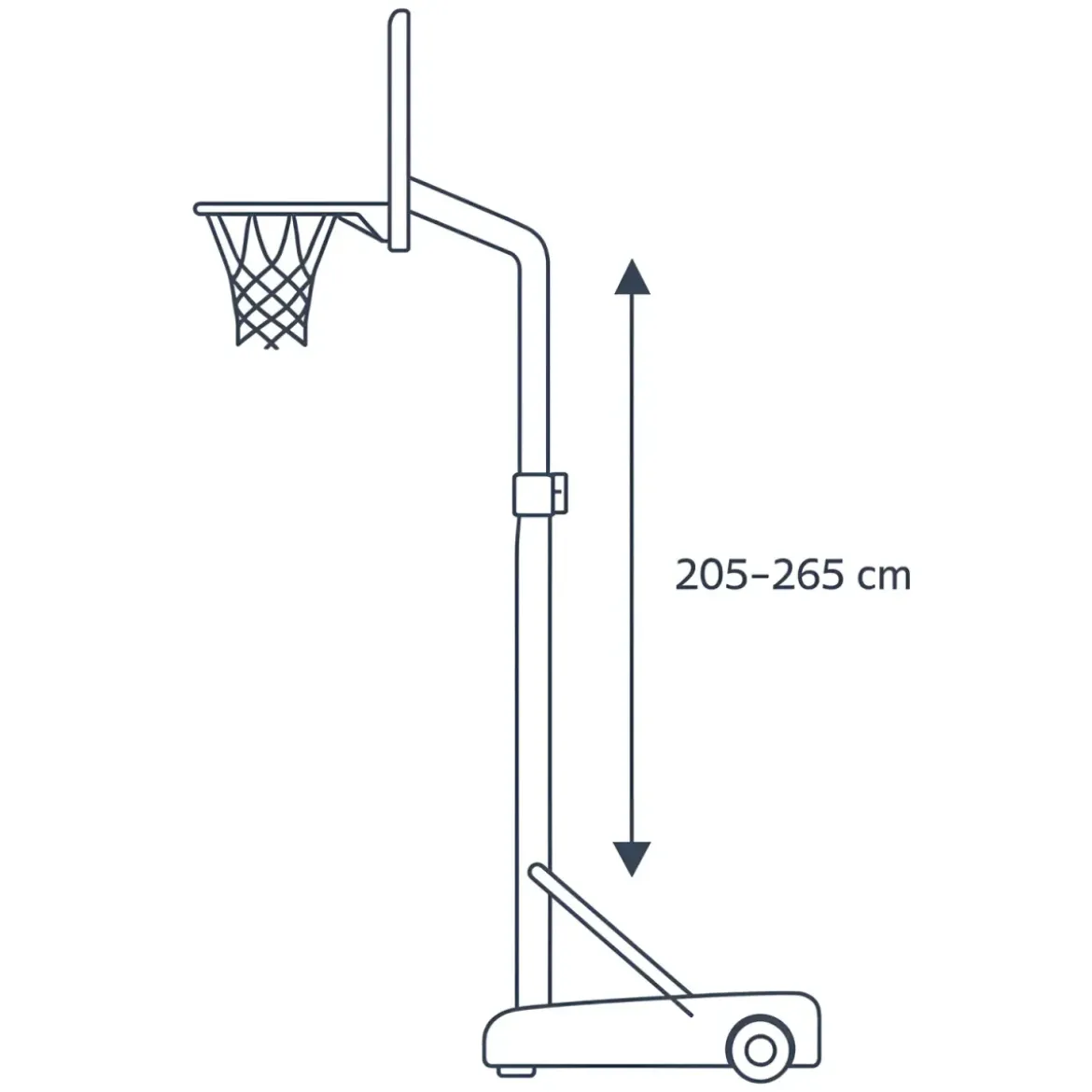 Colonna Basket Regolabile 205-265 cm Piantana Canestro da Esterno