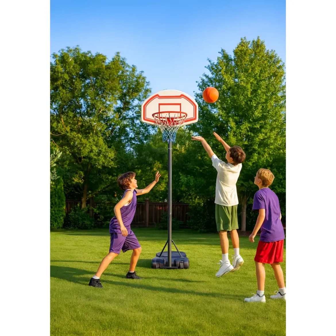 Colonna Basket Regolabile 205-265 cm Piantana Canestro da Esterno