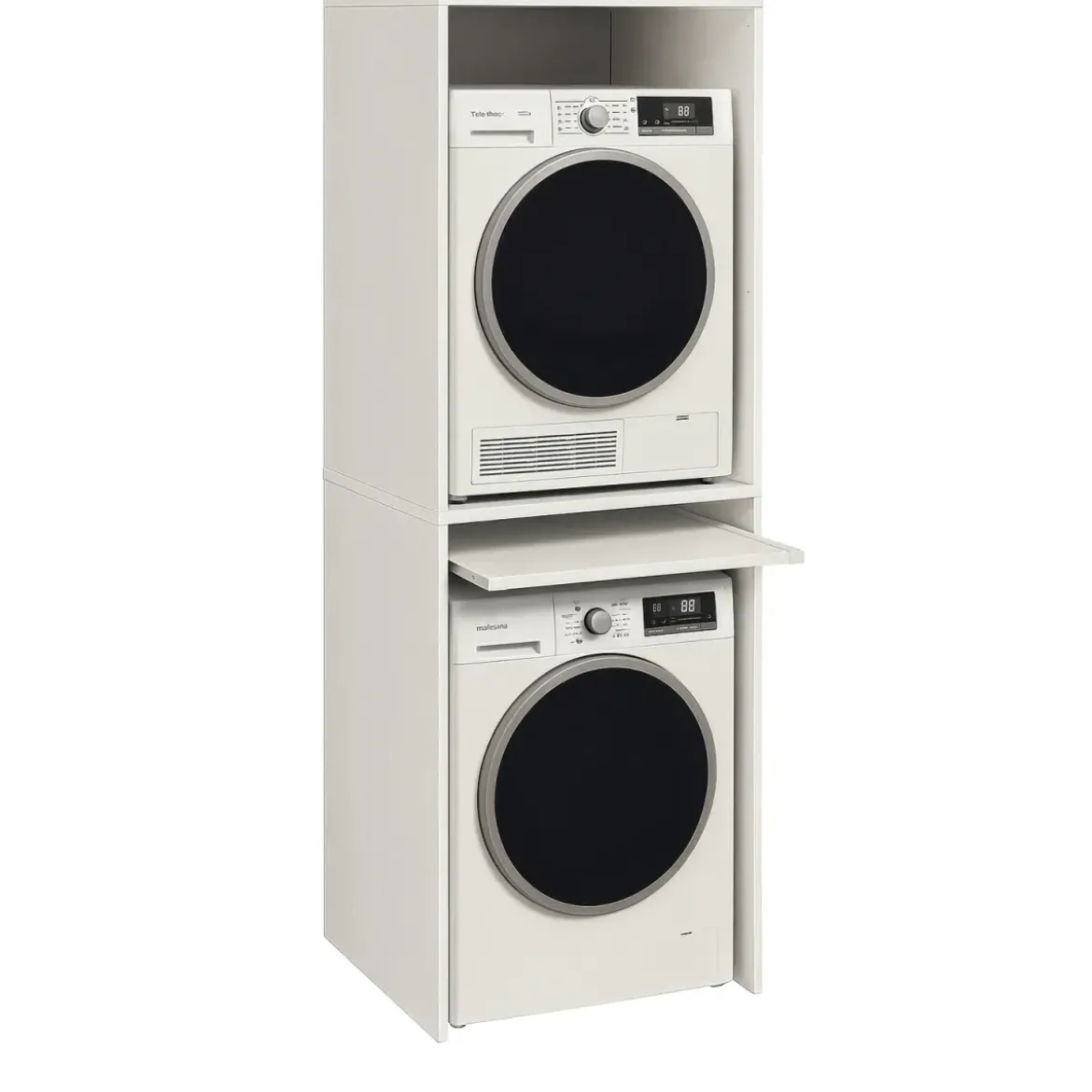 Colonna Copri Lavatrice Asciugatrice Salvaspazio 71x65x210 cm Bianco Frassinato