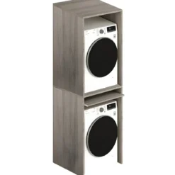 Colonna Copri Lavatrice Asciugatrice Salvaspazio 71x65x210 cm Legno Olmo