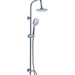 Colonna Doccia con doccetta e Soffione fisso Asta in acciaio Inox