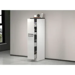 Colonna Portaspezie Bianco Lucido Report 2 Cassetti Soft Close Legno