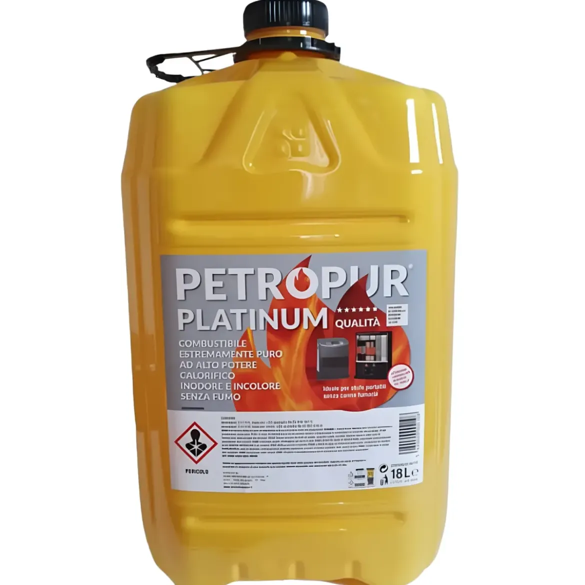 Combustibile Liquido Puro 18L 4 Taniche Riciclabile per Stufe Portatili