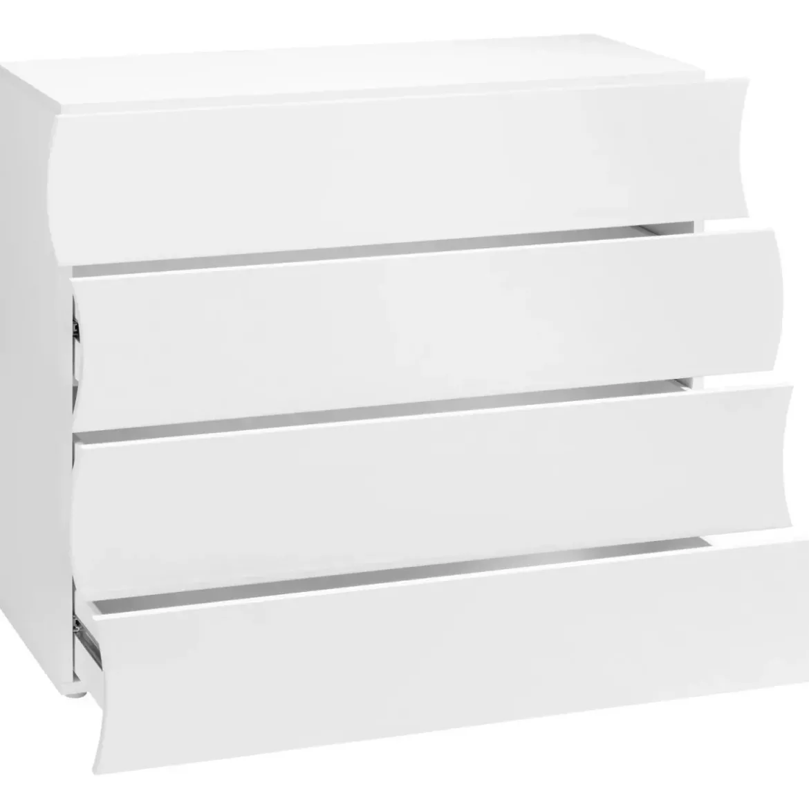 Como a 4 Cassetti Cassettiera in Legno Mobile Bianco Lucido da Ingresso