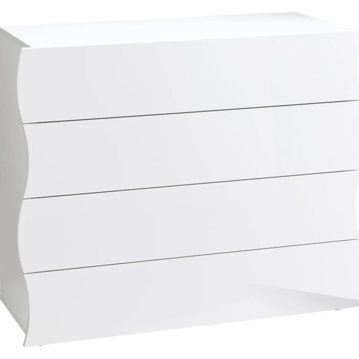 Como a 4 Cassetti Cassettiera in Legno Mobile Bianco Lucido da Ingresso