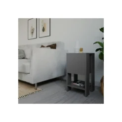 Comodino Antracite con Anta a Ribalta 30x30x55