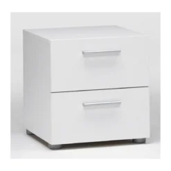 Comodino Bianco 2 Cassetti Cassettiera Camera Letto Studio Moderno Cameretta