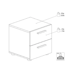 Comodino Bianco 2 Cassetti Cassettiera Camera Letto Studio Moderno Cameretta