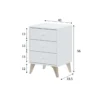 Comodino 40 Bianco 3 Cassetti Cassettiera Camera Letto Studio Moderno Cameretta