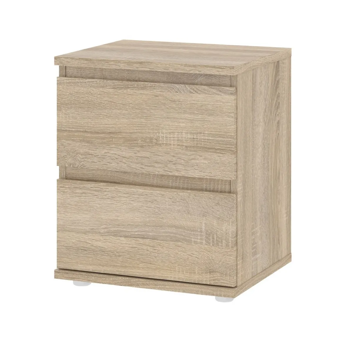 Comodino 40 Bianco Rovere 2 Cassetti Cassetto Camera da Letto Moderno Cameretta