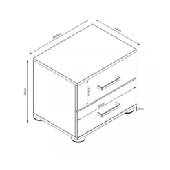 Comodino Camera da Letto Bianco Salvaspazio Moderno con 2 Cassetti