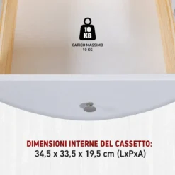 Comodino Camera da Letto con Cassetto Vano Portaoggetti Legno Bianco