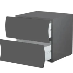 Comodino 2 Cassetti Antracite Opaco in Legno Camera da Letto