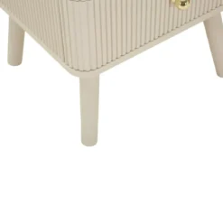 Comodino 3 Cassetti Bianco Pomelli Oro in Legno MDF Camera da Letto