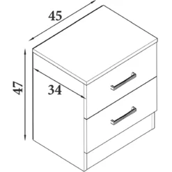 Comodino 2 Cassetti Rovere Chiaro per Camera da Letto Moderno