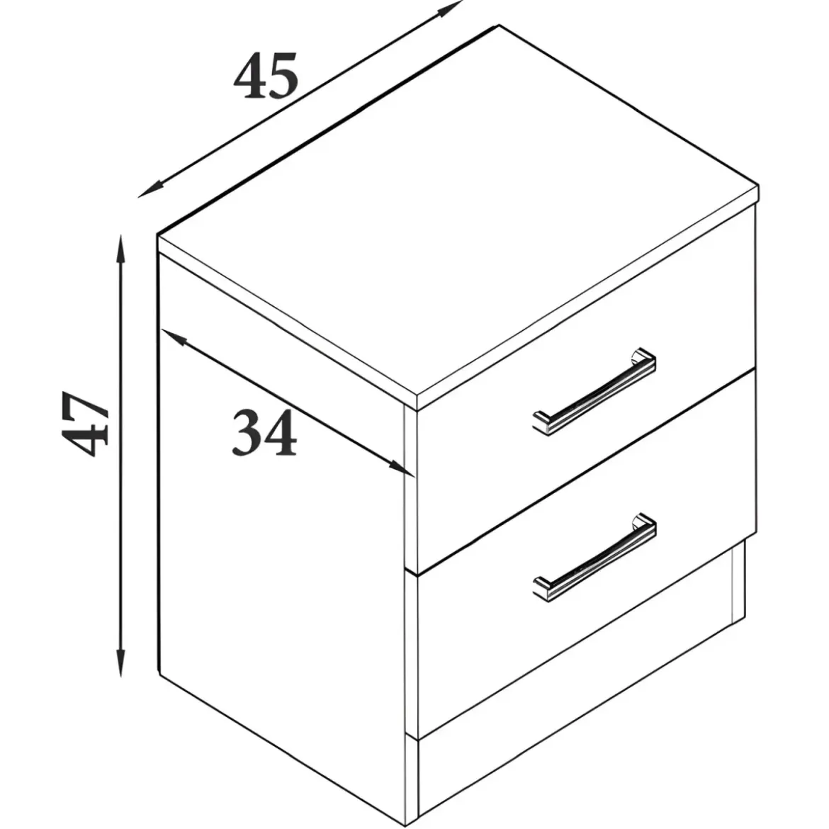 Comodino 2 Cassetti Rovere Chiaro per Camera da Letto Moderno