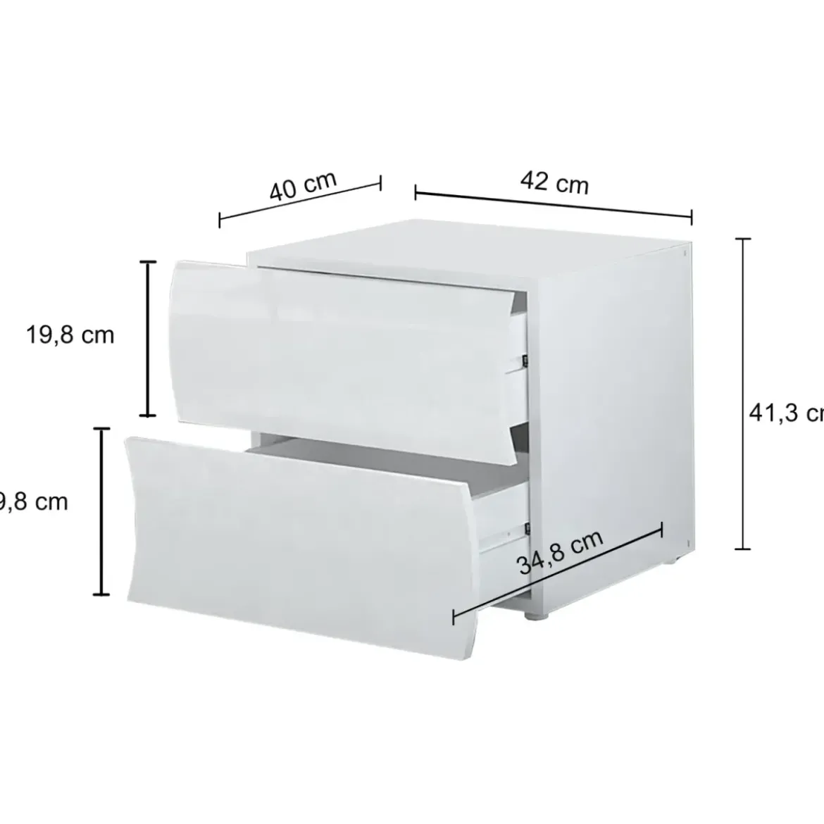 Comodino con 2 Cassetti Beige Cachemire in Legno Camera da Letto