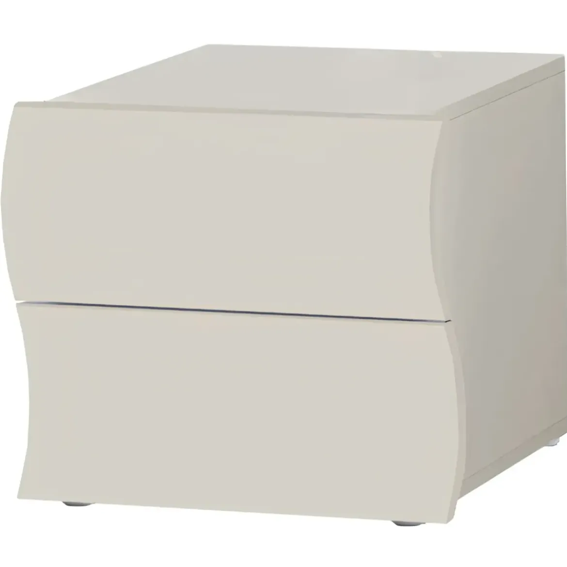 Comodino con 2 Cassetti Beige Cachemire in Legno Camera da Letto