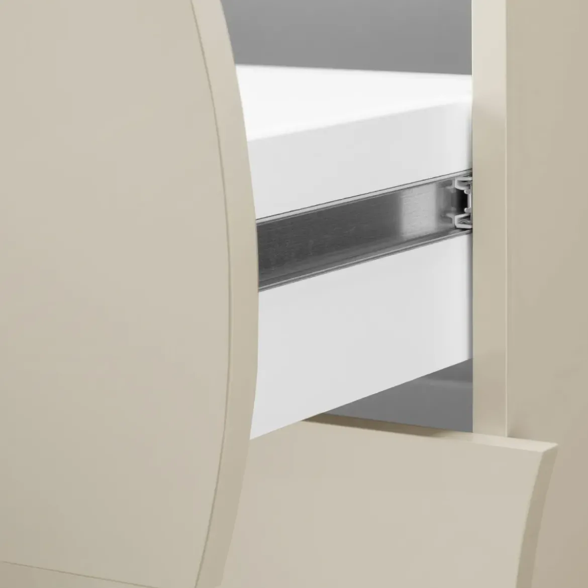 Comodino con 2 Cassetti Beige Cachemire in Legno Camera da Letto