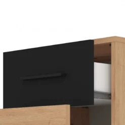 Comodino con 2 Cassetti per Camera da Letto Mobile in Legno Bicolore