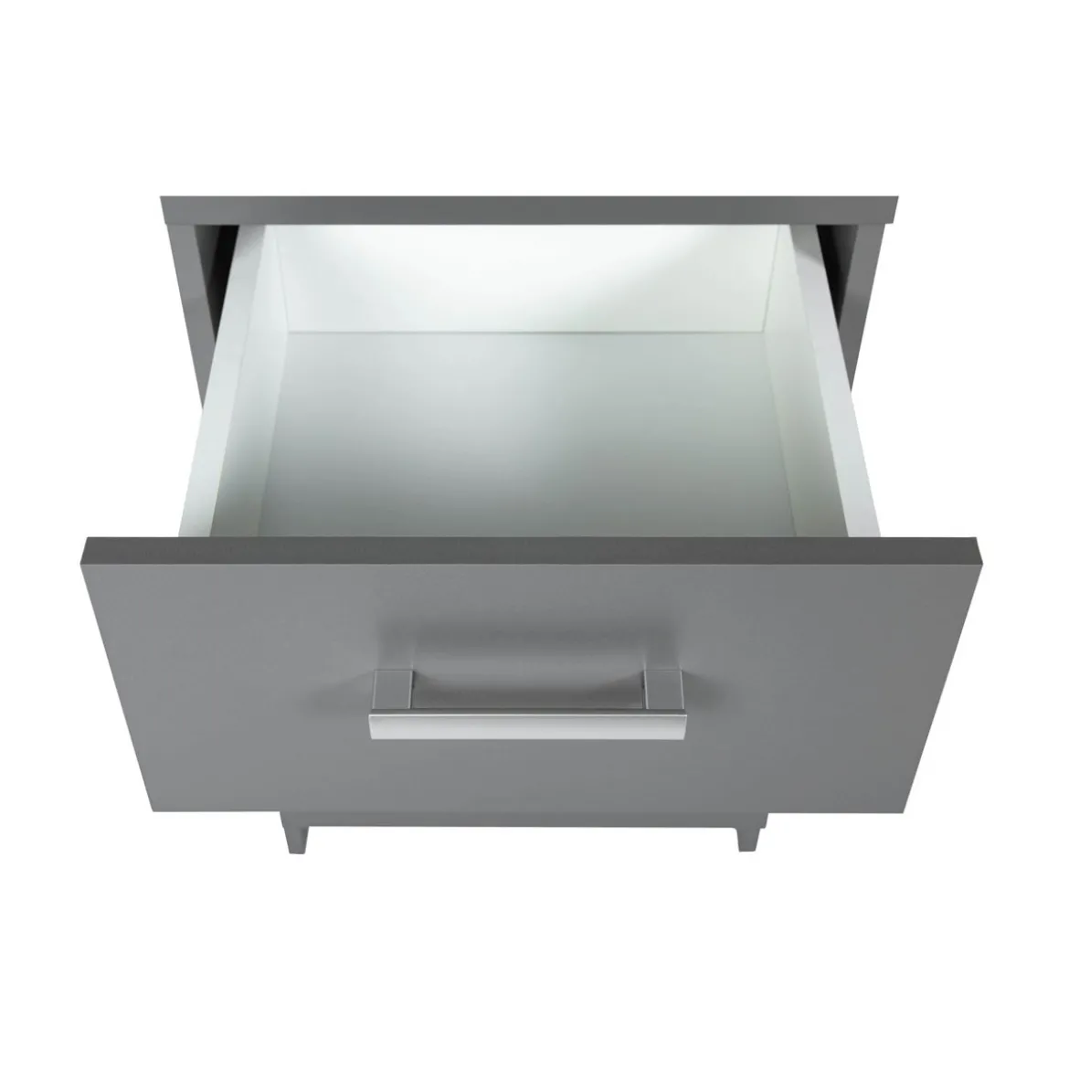 Comodino Grigio con Cassetti per Piccoli Spazi Cassettiera Moderni Camera Letto