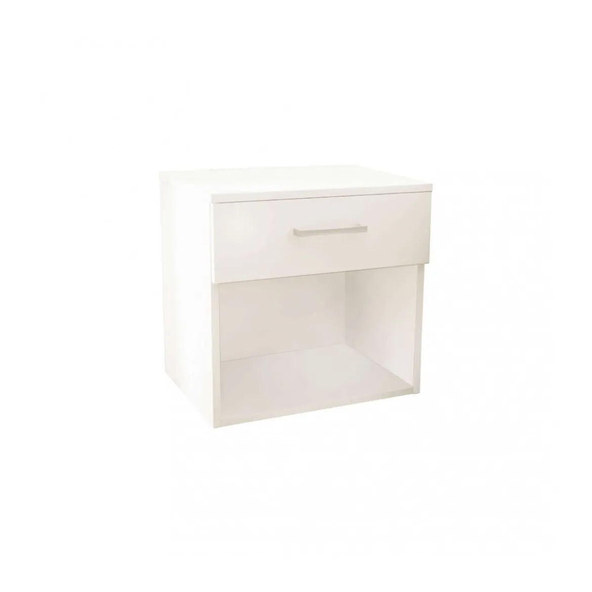 Comodino in Legno Bianco per Camera Cameretta Salvaspazio con Cassetto