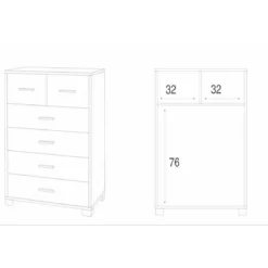 Como Noce con 6 Cassetti Cassettiera Settimino Camera da Letto Ufficio