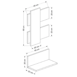 Composizione di Mensole Eleganti Scaffale a Muro con Ripiano da Ingresso