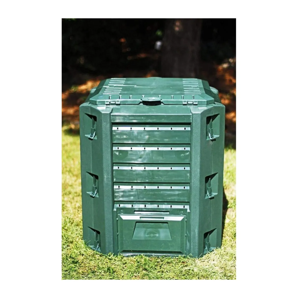 Compostiera da Giardino Verde in Plastica Bio Compost Bidone Compostaggio Eco