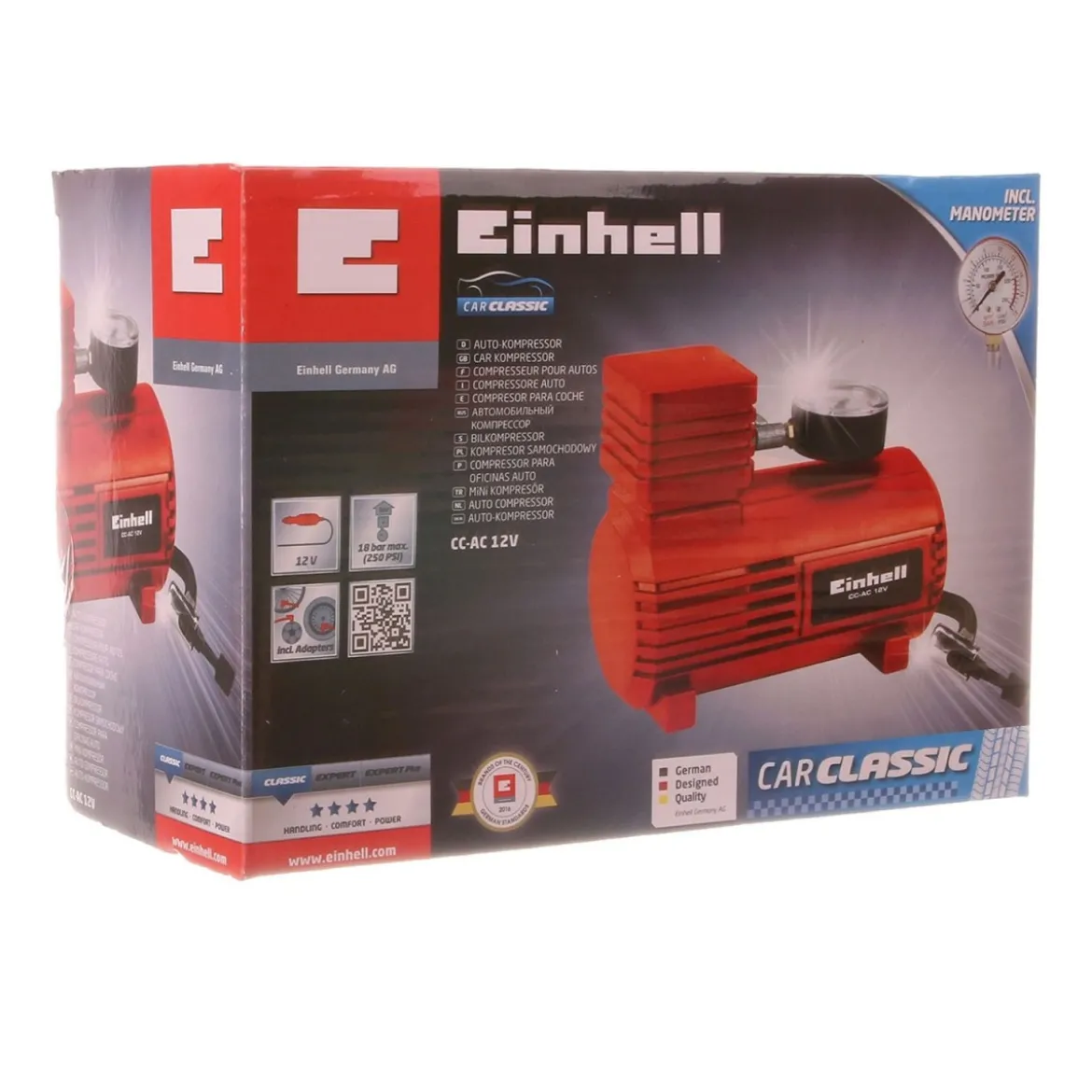 Compressore Aria Portatile 12 V Einhell Compatto Elettrico Auto CC AC
