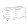Contenitore Baule 340L 119x59x57 cm in Plastica con Maniglie Integrate