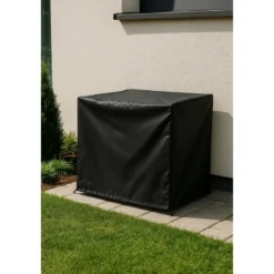 Copertura Impermeabile per Condizionatore 87x28x53 cm Poliestere Nero