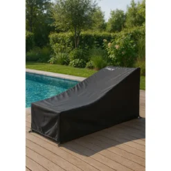 Copertura Lettino 76x175 h 30/79 cm Poliestere Nero Impermeabile