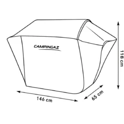 Copertura per Barbecue Impermeabile 146x65x118 cm Poliestere Nero