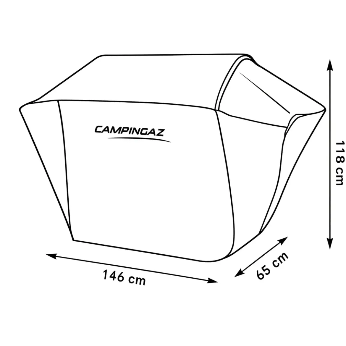 Copertura per Barbecue Impermeabile 146x65x118 cm Poliestere Nero