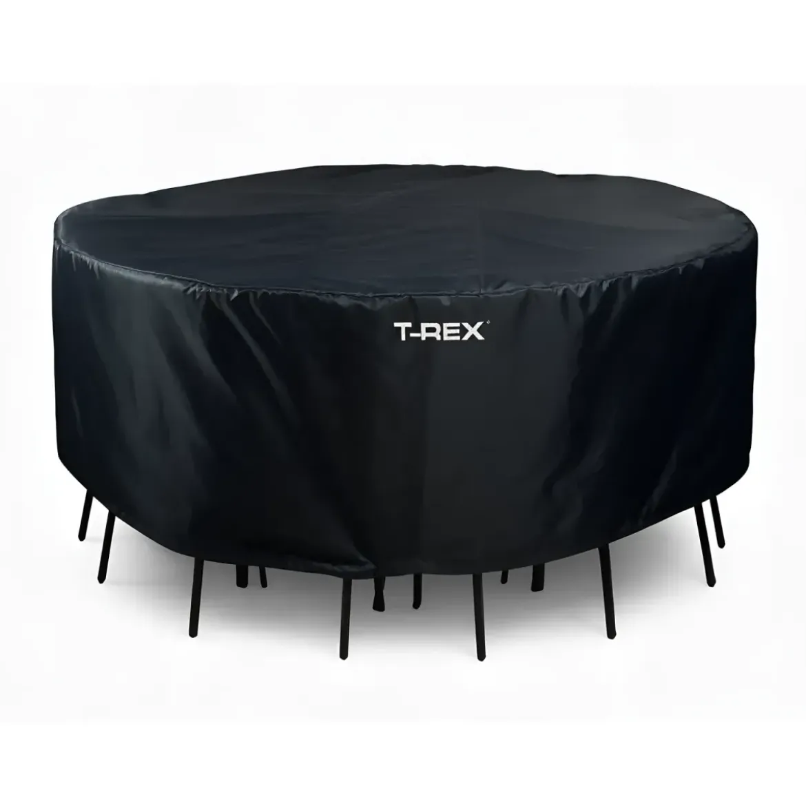 Copertura Tavolo e Sedie Ø193 h 89 cm Poliestere Nero Impermeabile