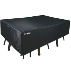 Copertura Tavolo e Sedie 180x270x90 cm Poliestere Nero Impermeabile