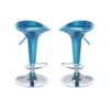 Coppia 2 Sgabelli Alti Blu Seduta in Plastica da Bar Cucina Moderni