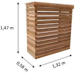 Copri Climatizzatore Esterno XL Legno Termotrattato con Lamelle Fisse