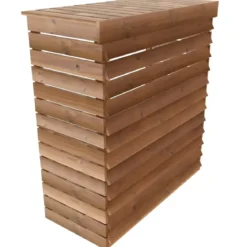 Copri Climatizzatore Esterno XL Legno Termotrattato con Lamelle Fisse