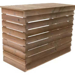 Copri Condizionatore Legno Termotrattato da Esterno con Lamelle Fisse