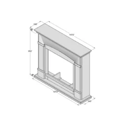 Cornice Decorativa Finto Camino Bianco in Legno MDF Caminetto Tagu Helmi