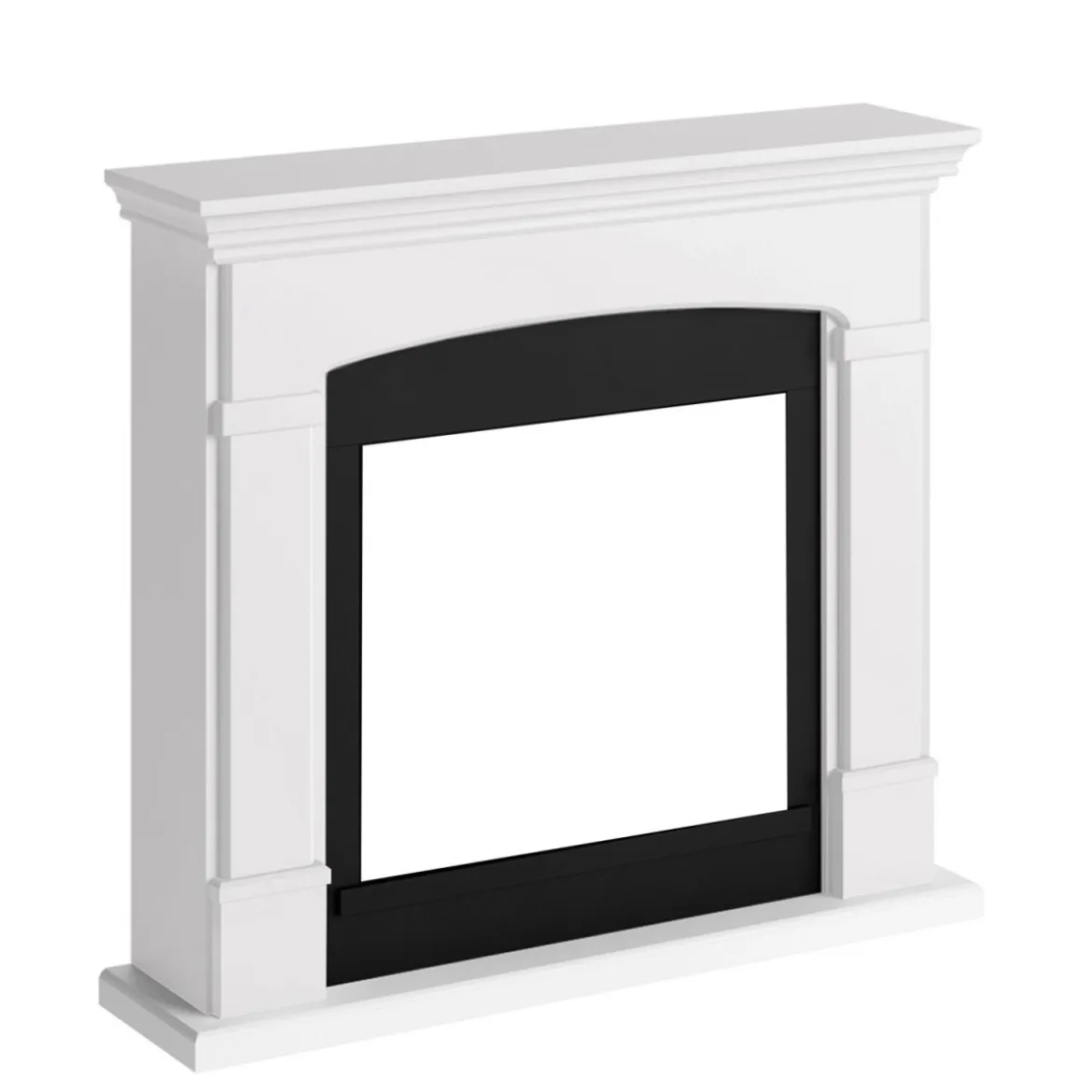 Cornice Decorativa Finto Camino Bianco in Legno MDF Caminetto Tagu Helmi